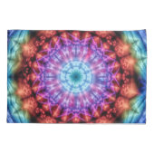 Levendige Tie Dye Kaleidoscoop Rainbow Mandala Kussensloop (Achterkant-Links)