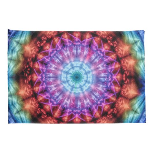 Levendige Tie Dye Kaleidoscoop Rainbow Mandala Kussensloop (Achterkant-Rechts)