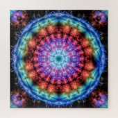 Levendige Tie Dye Kaleidoscoop Rainbow Mandala Legpuzzel (Verticaal)