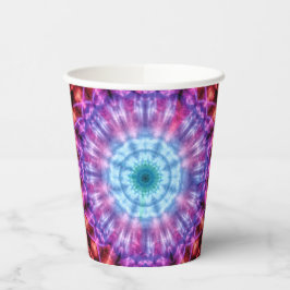 Levendige Tie Dye Kaleidoscoop Rainbow Mandala Papieren Bekers