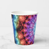 Levendige Tie Dye Kaleidoscoop Rainbow Mandala Papieren Bekers (Voorkant)