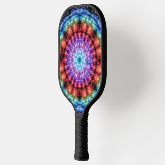 Levendige Tie Dye Kaleidoscoop Rainbow Mandala Pickleball Paddle (Links)