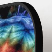 Levendige Tie Dye Kaleidoscoop Rainbow Mandala Pickleball Paddle (Links Detail)