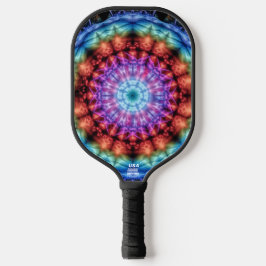 Levendige Tie Dye Kaleidoscoop Rainbow Mandala Pickleball Paddle