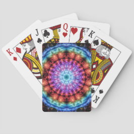 Levendige Tie Dye Kaleidoscoop Rainbow Mandala Pokerkaarten