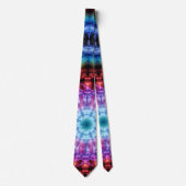 Levendige Tie Dye Kaleidoscoop Rainbow Mandala Stropdas (Voorkant)