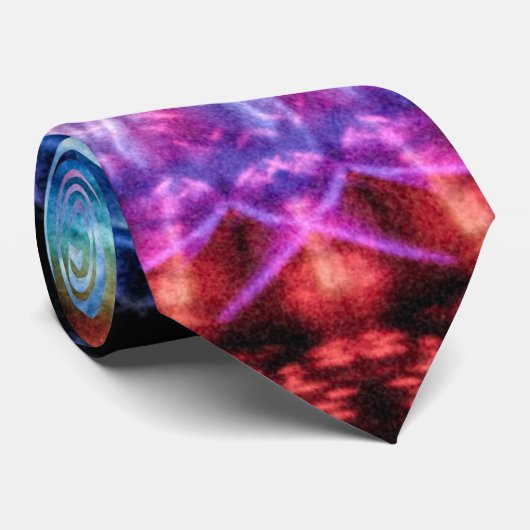 Levendige Tie Dye Kaleidoscoop Rainbow Mandala Stropdas (Opgerold)