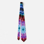 Levendige Tie Dye Kaleidoscoop Rainbow Mandala Stropdas (Achterkant)
