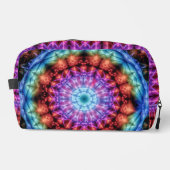 Levendige Tie Dye Kaleidoscoop Rainbow Mandala Toilettasje (Voorkant)