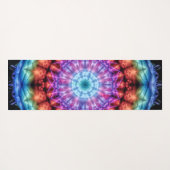 Levendige Tie Dye Kaleidoscoop Rainbow Mandala Yogamat (Achterkant (horizontaal))