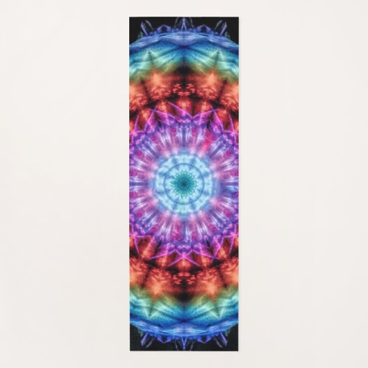 Levendige Tie Dye Kaleidoscoop Rainbow Mandala Yogamat (Voorkant)