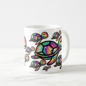 Levendige Tie Dye Zee Turtle Koffiemok (Voorkant rechts)