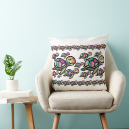 Levendige Tie Dye Zeeschildpad Kussen