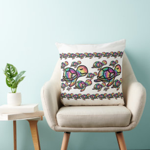 Levendige Tie Dye Zeeschildpad Kussen