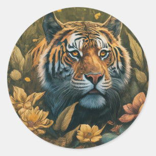 Levendige Tiger Design ronde Stickers