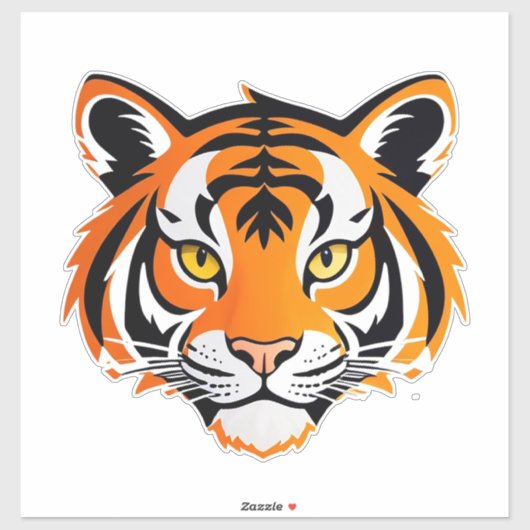 Levendige Tijger Gezicht Sticker (Vel)
