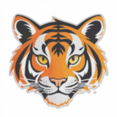 Levendige Tijger Gezicht Sticker (Voorkant)