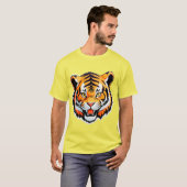 Levendige Tijger Gezicht T-shirt (Voorkant volledig)