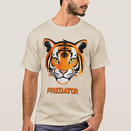 Levendige Tijger Gezicht T-shirt (Voorkant)