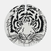 Levendige tijger: majestueuze wildlife illustratie glas ornament (Achterkant)