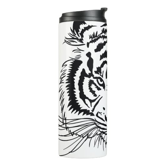 Levendige tijger: majestueuze wildlife illustratie thermosbeker (Gedraaid links)