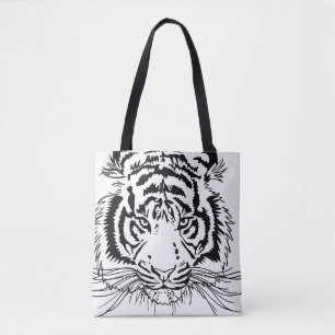 Levendige tijger: majestueuze wildlife illustratie tote bag
