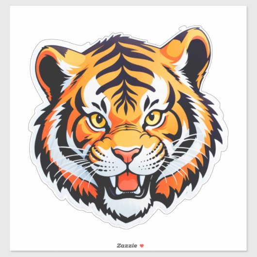 Levendige Tijgergezicht Sticker (Vel)