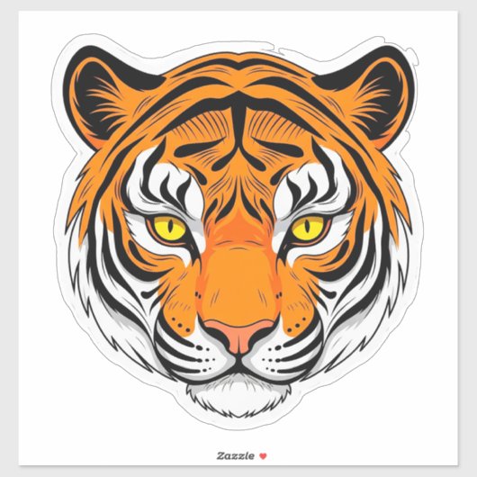 Levendige Tijgergezicht Sticker (Vel)