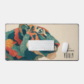 Levendige tijgerillustratie bureaumat (Keyboard & Muis)