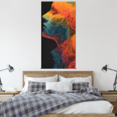 Levendige Topografie | Abstract Portret Canvas Afdruk (Insitu (Slaapkamer))
