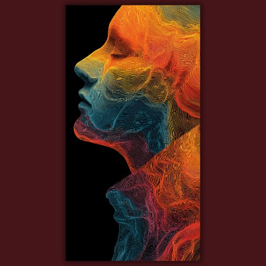 Levendige Topografie | Abstract Portret Canvas Afdruk