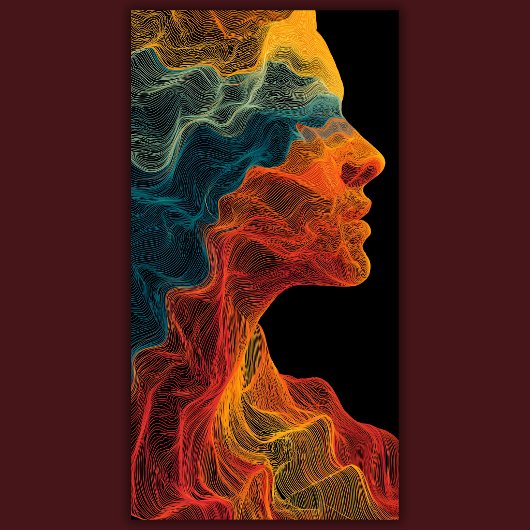 Levendige Topografie | Abstract Portret Canvas Afdruk