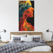 Levendige Topografie | Abstract Portret Canvas Afdruk (Insitu (Slaapkamer))
