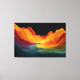 Levendige Topografie | Surrealistisch Landschap (9 Canvas Afdruk