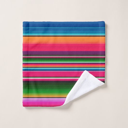 Levendige traditionele Mexicaanse tapebandstripes Bad Handdoek (Wasdoekje)