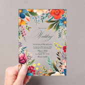 Levendige transparante Mexicaanse Fiesta bloemen b Acryl Uitnodigingen (Insitu (Draagbaar))