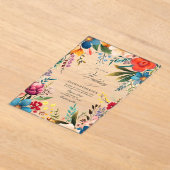 Levendige transparante Mexicaanse Fiesta bloemen b Acryl Uitnodigingen (Laagn)