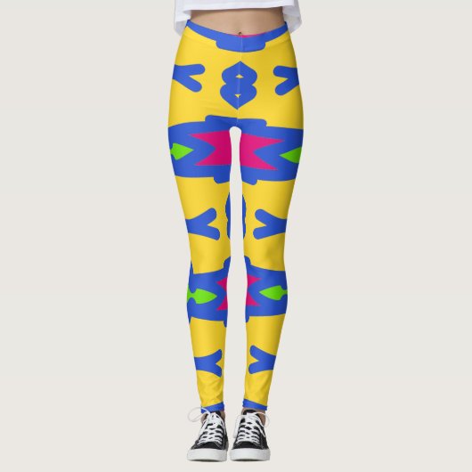 Levendige trendy multicolor"Ratti_Creative_Arts" L Leggings (Voorkant)
