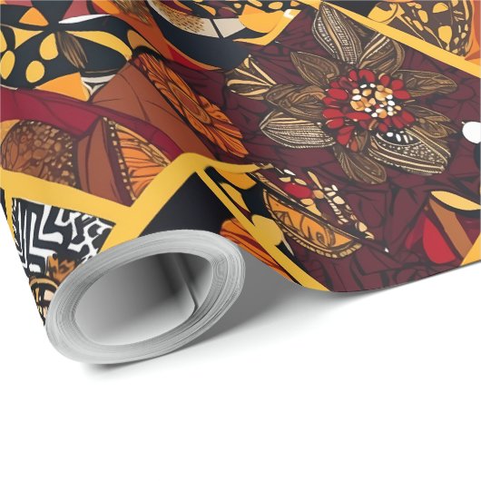 Levendige Tribal Ankara Afro-Amerikaanse geschenke Cadeaupapier (Rol Hoek)