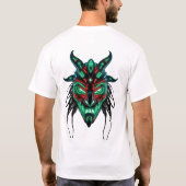 Levendige Tribal Face Neon Circuit Art T-shirt (Achterkant)