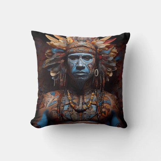 Levendige Tribal Fusion Art Kussen (Voorkant)