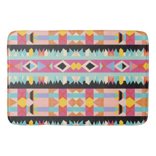 Levendige Tribal-geïnspireerde Design Pattern Mix Badmat