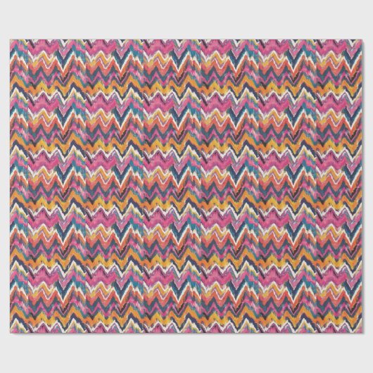 Levendige Tribal Print met Bold Zigzags, Stripes Cadeaupapier (Vlak)