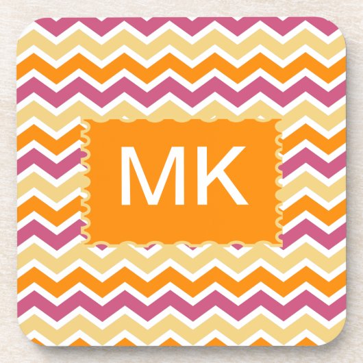 Levendige Tribal ZigZag Bier Onderzetter (Voorkant)