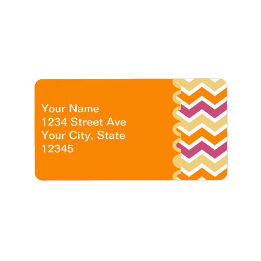 Levendige Tribal ZigZag Etiket (Voorkant)