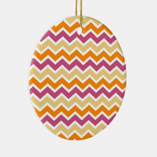 Levendige Tribal ZigZag Keramisch Ornament (Rechts)