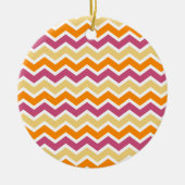 Levendige Tribal ZigZag Keramisch Ornament (Voorkant)