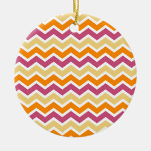 Levendige Tribal ZigZag Keramisch Ornament