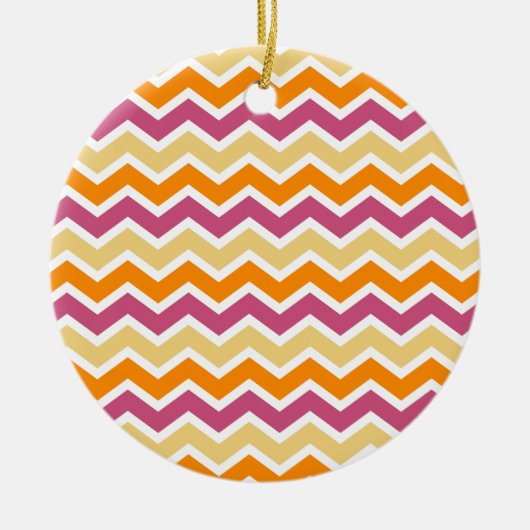 Levendige Tribal ZigZag Keramisch Ornament (Voorkant)