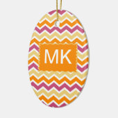 Levendige Tribal ZigZag Keramisch Ornament (Links)